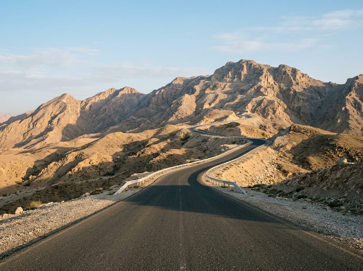 On the road: Jebel Hafeet from Al Ain