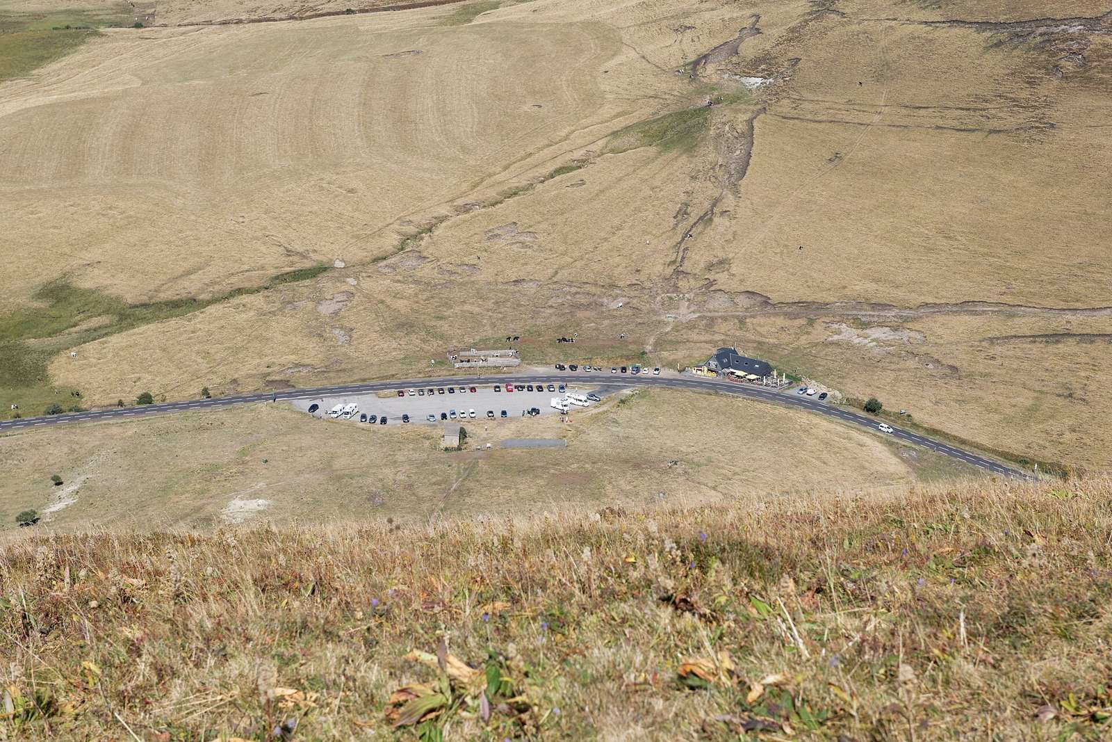 The Croix Morand high pass viewed from Puy de la Tache, in Auvergne.