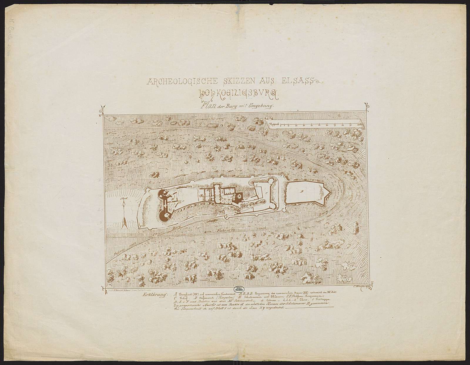 Sujet : Haut-Koenigsbourg, Château du Haut-Koenigsbourg, Château du (Bas-Rhin) -- Plans Échelle(s) : 1:950 Appartient à l’ensemble documentaire : BNUStr007 Appartient à l’ensemble documentaire : BNUSt
