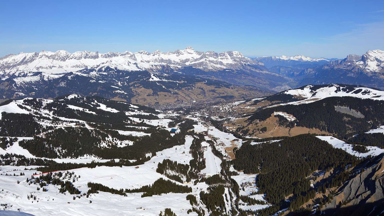 Wide view of Megève from Aiguille Croche, Les Contamines-Montjoie, 2025