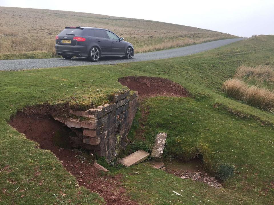 Soil erosion at a culvert