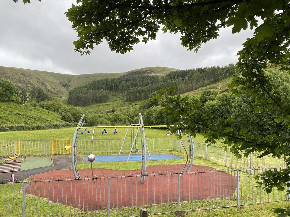 Playground in a Welsh valley