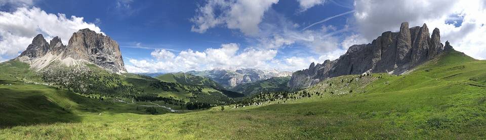 On the road: Sella Pass from Canazei