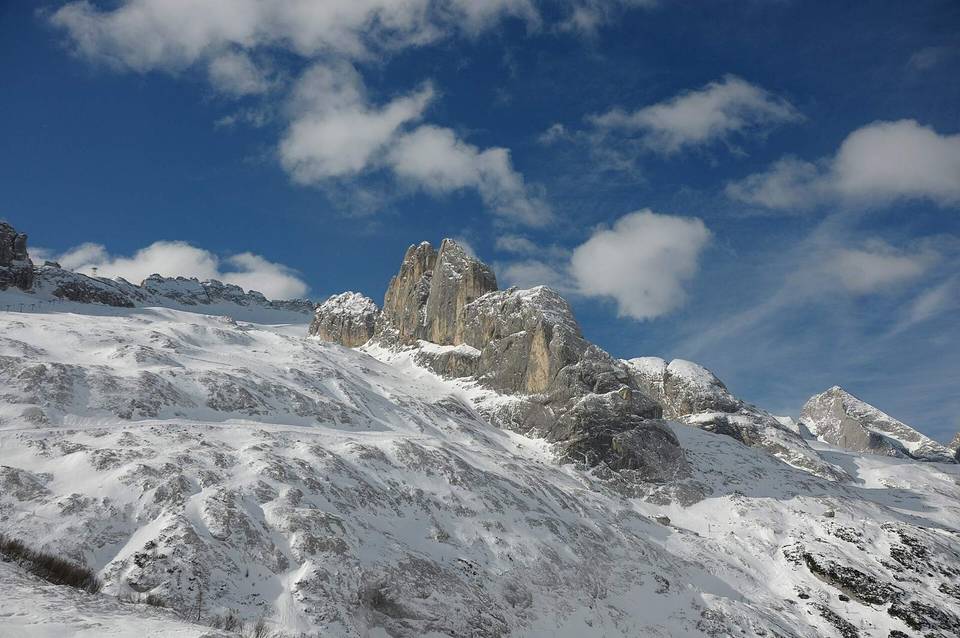 Northeastern side of the Marmolada in the Dolomites