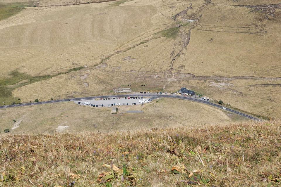 The Croix Morand high pass viewed from Puy de la Tache, in Auvergne.