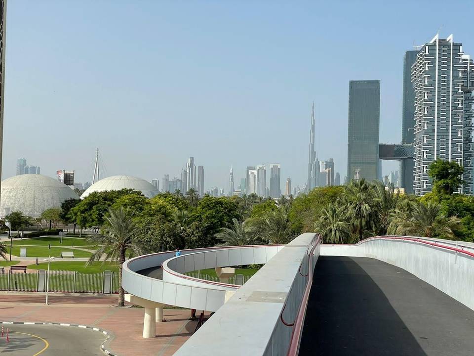 On the road: Dubai City and Sharjah Corniche