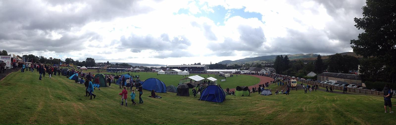 Panorama of Dunoon Stadium during the 2014 Cowal Highland Gathering