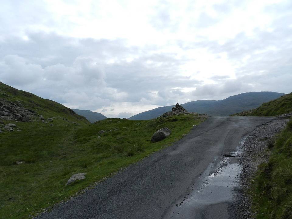 Cairn at summit of Hardknott Pass