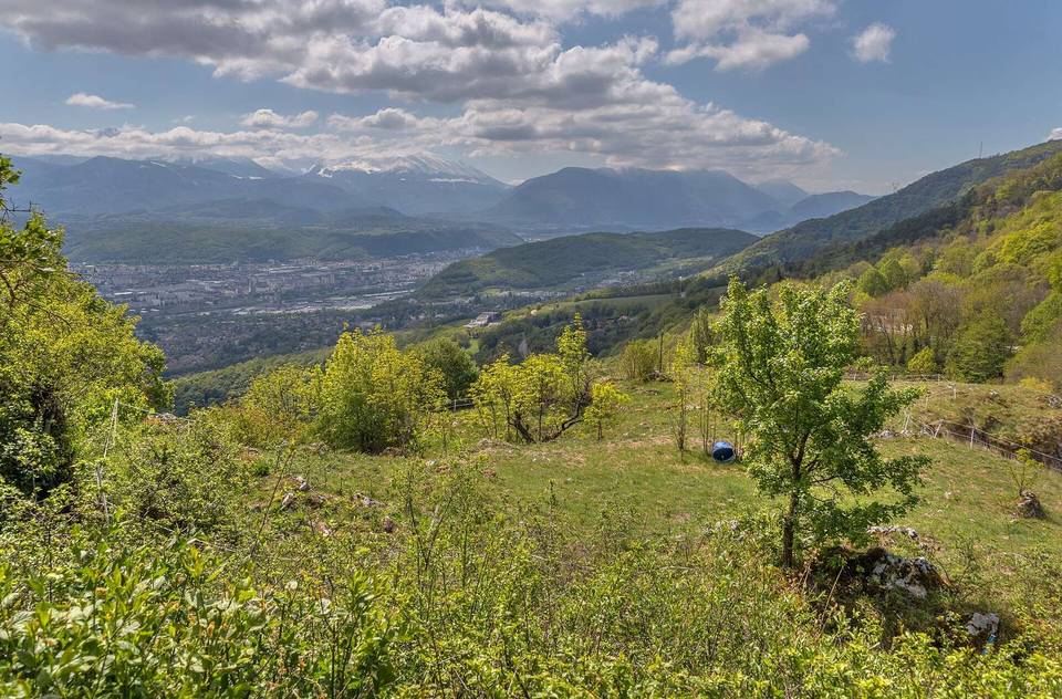 Panorama of the south of Grenoble from the promontory of the Sans Venin Tower, Seyssinet-Pariset, Isère.