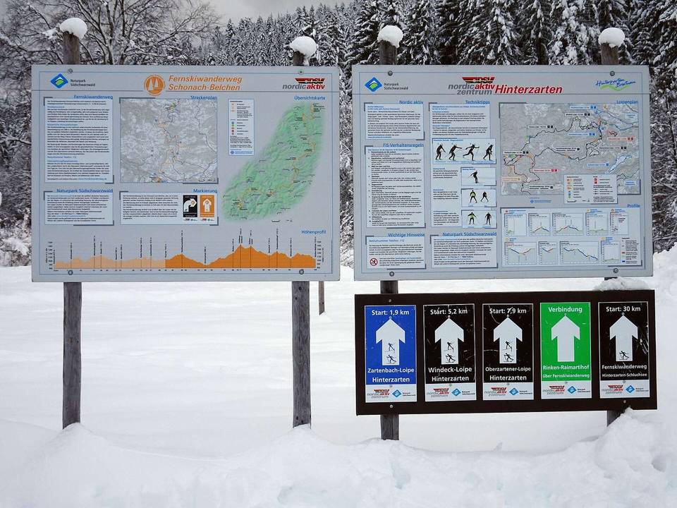 Informationstafel zum DSV nordic aktiv zentrum Hinterzarten