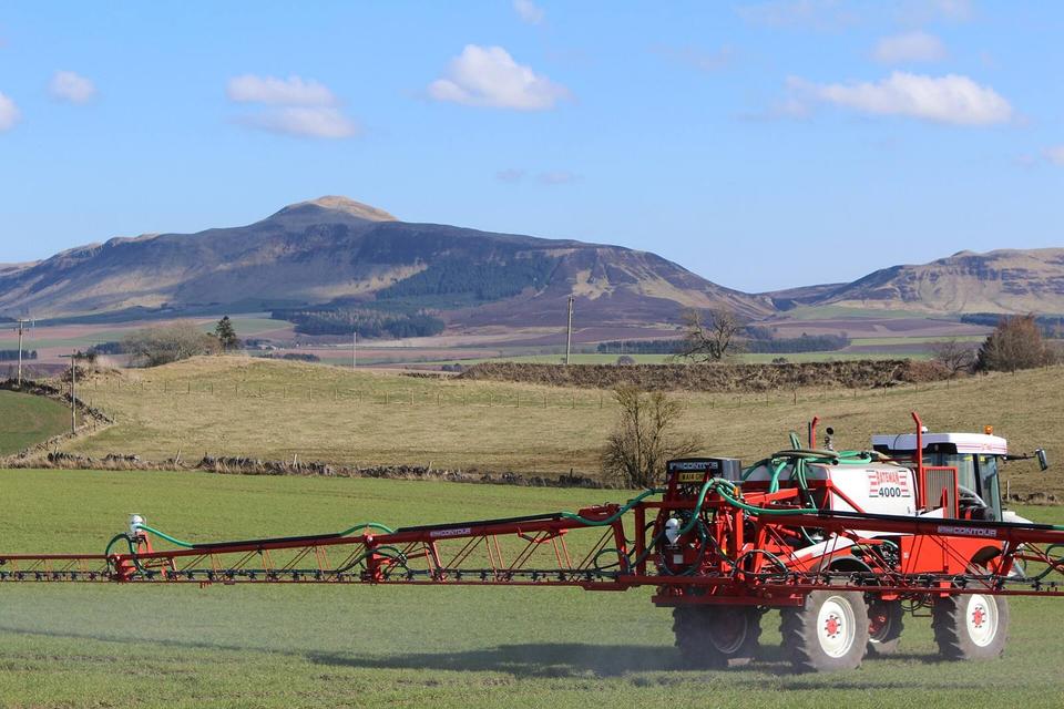Field spraying near Duncrievie