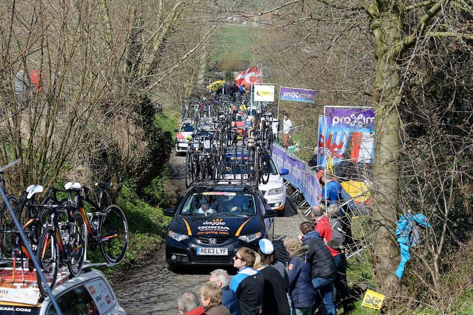 On the road: Oude Kwaremont from Kluisbergen