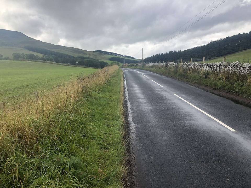 B6401 towards Morebattle