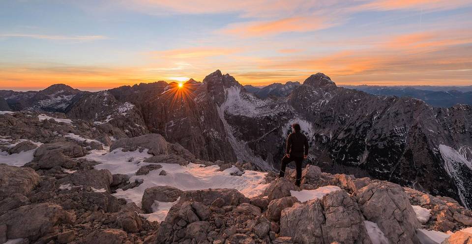 Julian Alps with the look over Mangart and Jalovec.