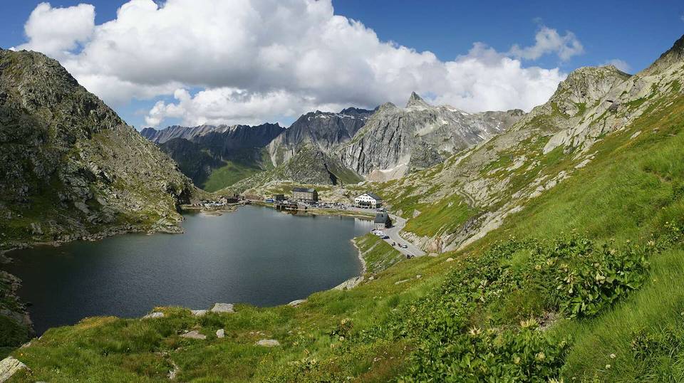 Great St. Bernard Pass at the Italy - Switzerland border.