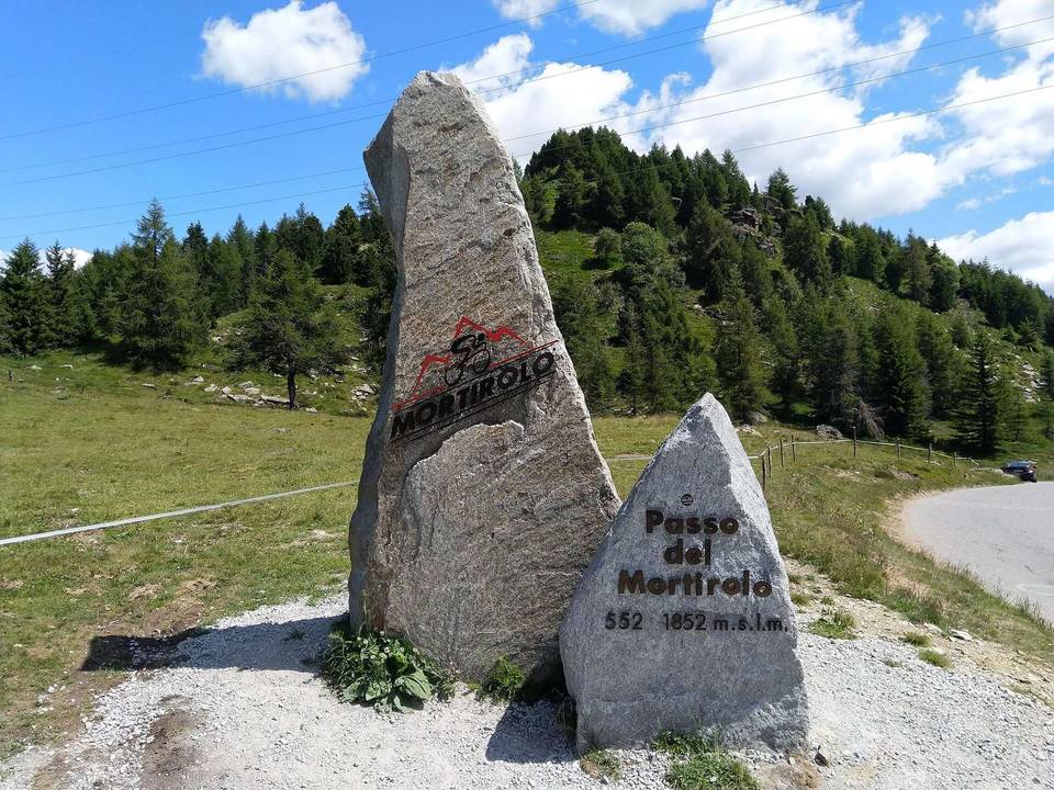 Top of the pass. Passo Mortirolo in Italy near the city Bormio. Famous from Giro Italy.