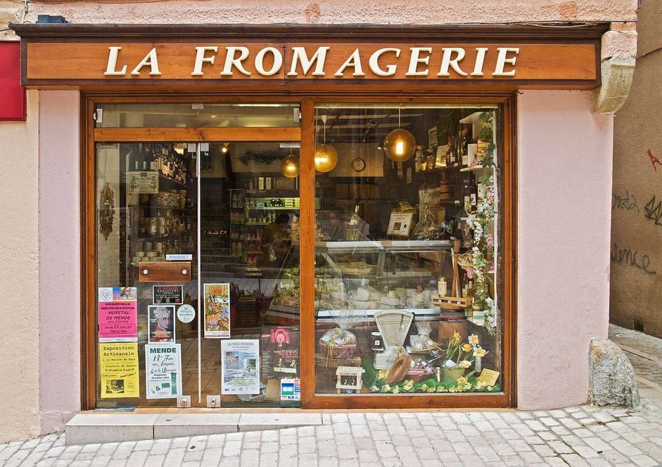 A cheese store in Lozère, Languedoc-Roussillon, France.