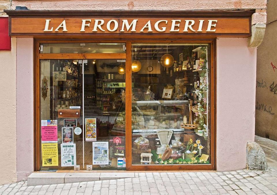 A cheese store in Lozère, Languedoc-Roussillon, France.