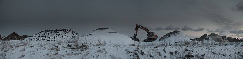 Construction debris in Horten, Vestfold, Norway near local Port