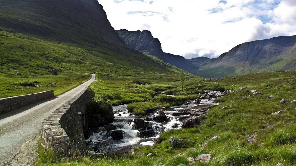Approaching the dreaded Bealach-na-ba from Kishorn, Applecross.