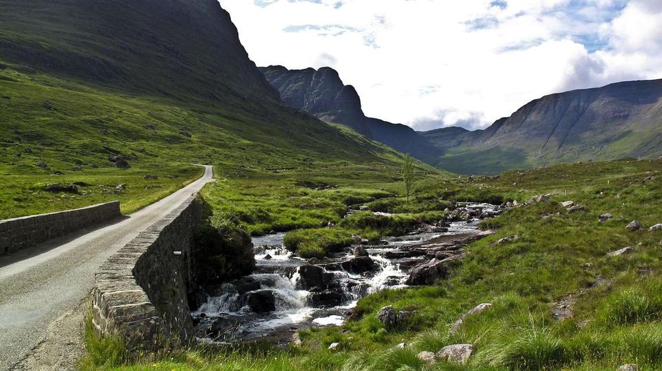 Approaching the dreaded Bealach-na-ba from Kishorn, Applecross.